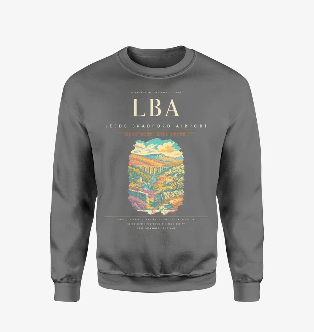 Leeds Bradford Airport LBA Sweatshirt - Gray