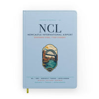 Thumbnail for Newcastle International Airport (NCL) design on light blue notebook