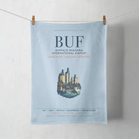 Thumbnail for Buffalo Niagara International Airport (BUF) design on light blue towel