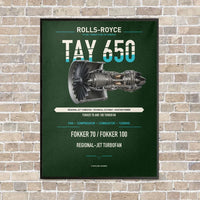Thumbnail for TAY 650 vertical canvas print - framed - dark green background