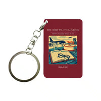 Thumbnail for VINTAGE G4426 - The Chief Pilot's Logbook - Designed Key Chain design on darkred