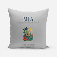 Thumbnail for Miami International Airport (MIA) design on light gray pillow