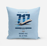 Thumbnail for Boeing 717-200 design on light blue pillow