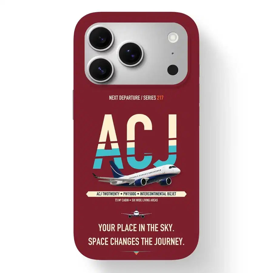 Airbus ACJ TwoTwenty Case design on dark red iphone case
