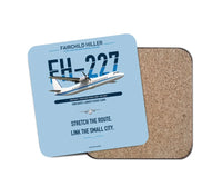Thumbnail for Fairchild Hiller FH-227B design on light blue 1 piece coaster