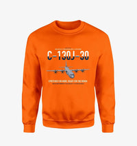 Thumbnail for C-130J-30 Super Hercules design on orange sweatshirt