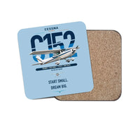 Thumbnail for Cessna 152 design on light blue 1 piece coaster
