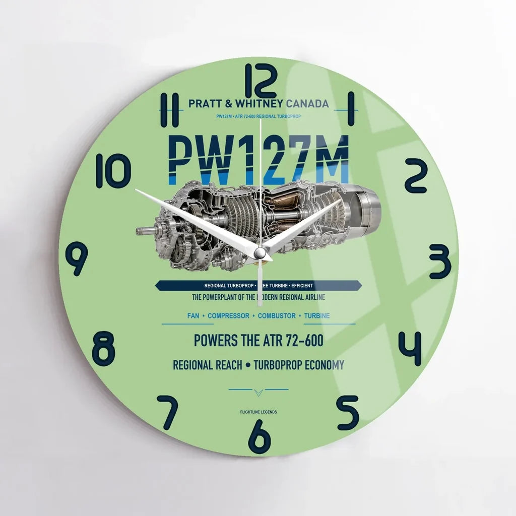 PW127M design on light green no frame wall clock
