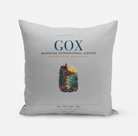 Thumbnail for Manohar International Airport Mopa (GOX) design on light gray pillow