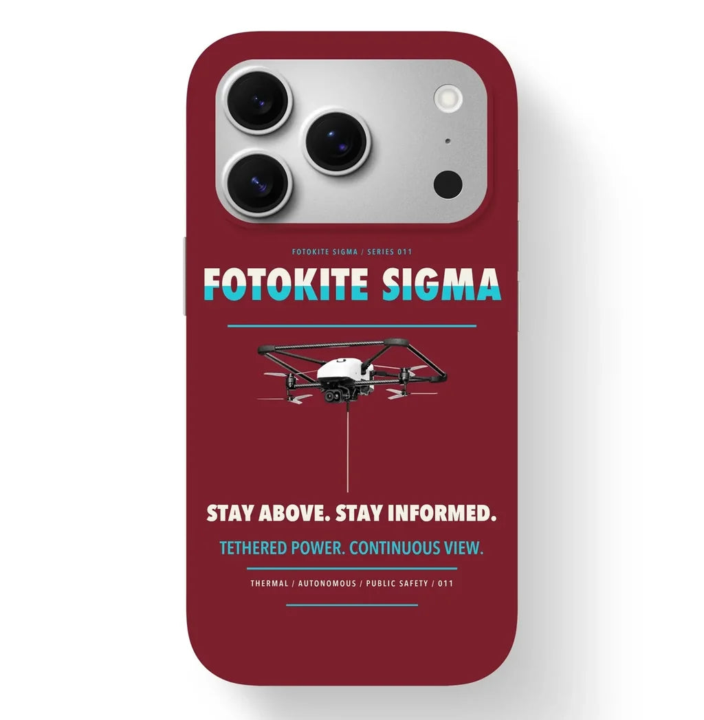 Fotokite Sigma Case design on dark red iphone case