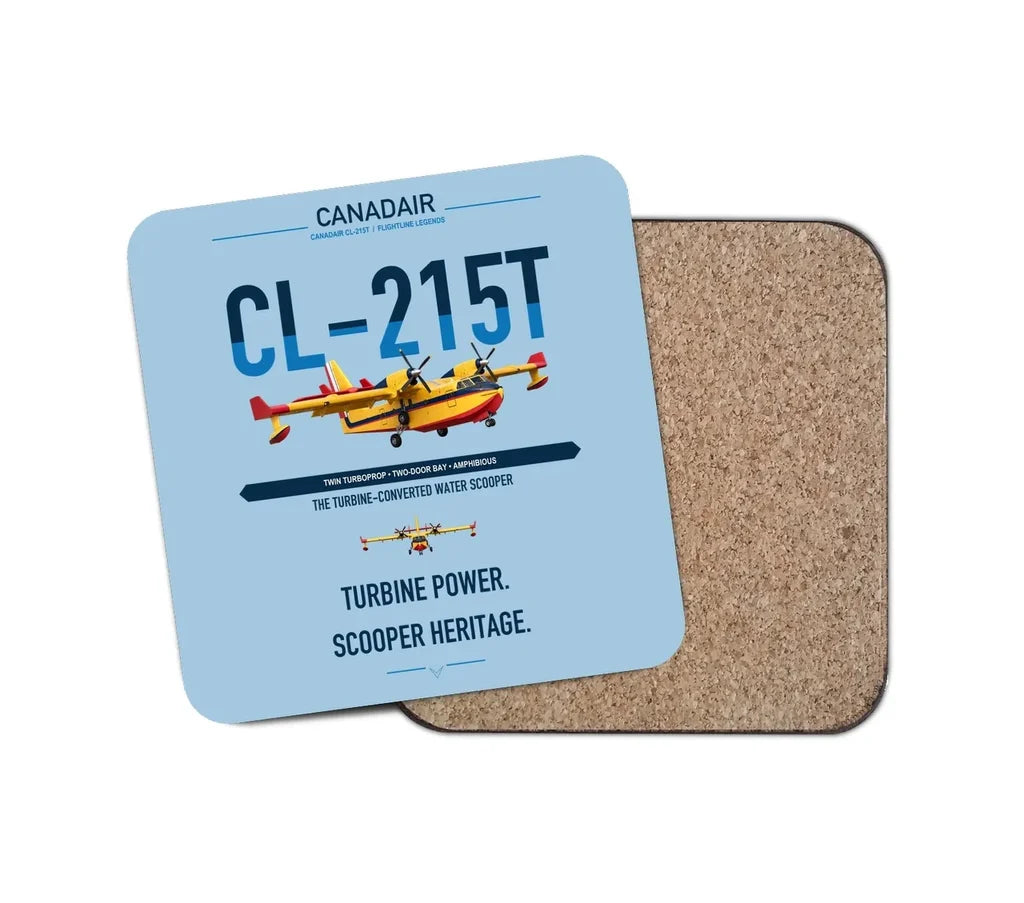 Canadair CL-215T design on light blue 1 piece coaster