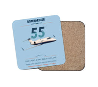 Thumbnail for Bombardier Learjet 55 design on light blue 1 piece coaster
