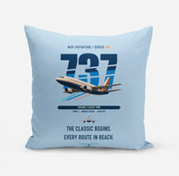 Thumbnail for Boeing 737-300 Classic design on light blue pillow