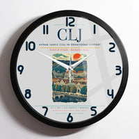 Thumbnail for Avram Iancu Cluj International Airport CLJ Wall-Clock Framed - Light Gray