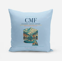 Thumbnail for Chambéry-Savoie Airport (CMF) design on light blue pillow