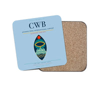 Thumbnail for Afonso Pena International Airport (CWB) design on light blue 1 piece coaster