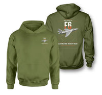 Thumbnail for Hawker Hunter F6 design on green army double-side hoodie, double-side print