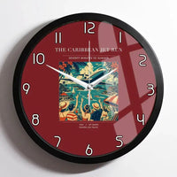 Thumbnail for VINTAGE G4122 - The Caribbean Jet Run - Designed Wall Clocks design on darkred framed