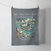 Thumbnail for VINTAGE G4069 - The Atoll Fuel Stop - Designed Towels design on gray