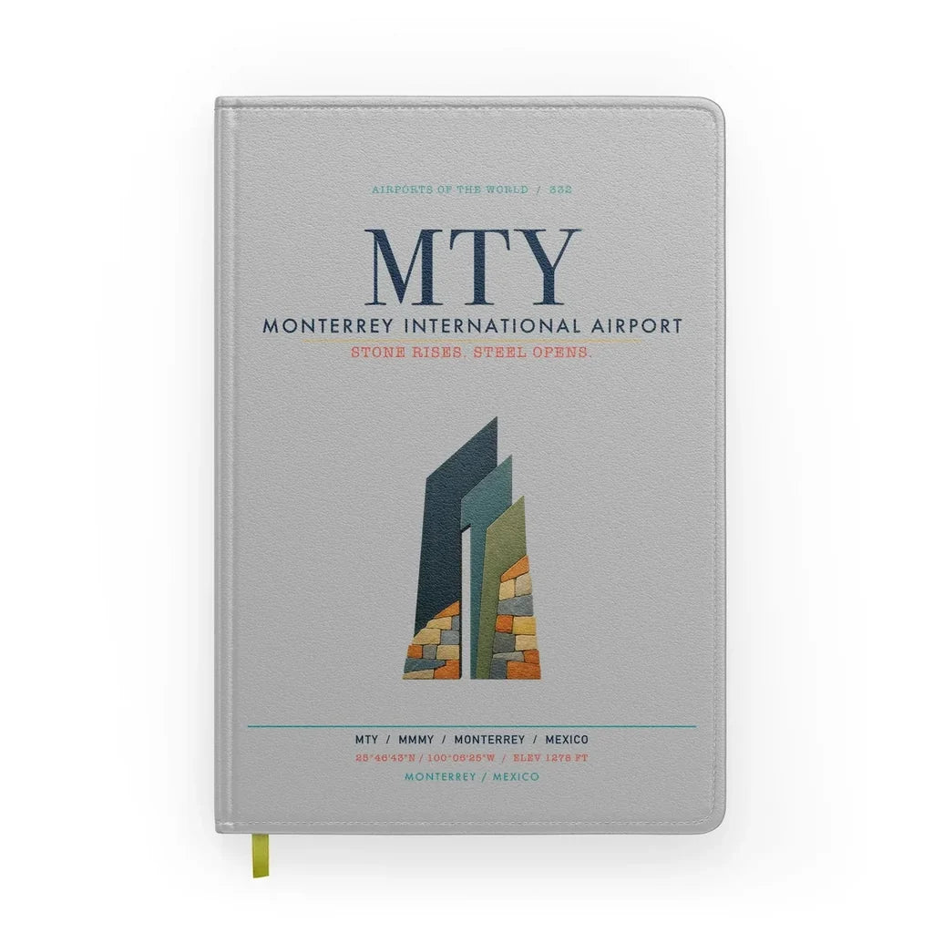 Monterrey International Airport (MTY) design on light gray notebook