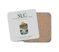 Thumbnail for Salt Lake City International Airport (SLC) design on light gray 1 piece coaster