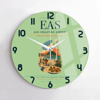 Thumbnail for San Sebastián Airport (EAS) design on light green no frame wall clock