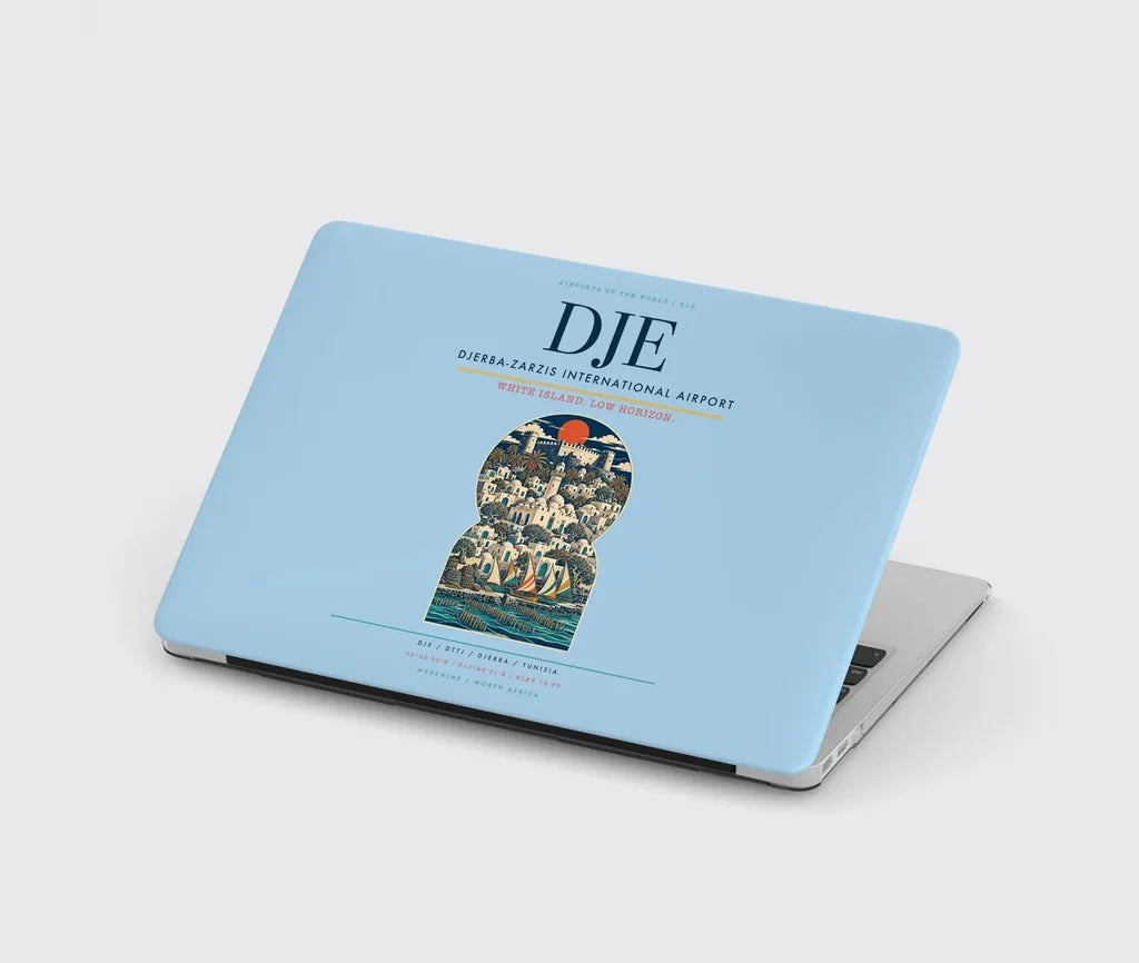 Djerba-Zarzis International Airport (DJE) design on light blue MacBook case