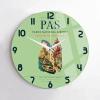 Thumbnail for Paros National Airport (PAS) design on light green no frame wall clock