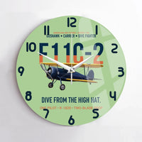 Thumbnail for F11C-2 Goshawk Dive from the High Hat design on light green no frame wall clock