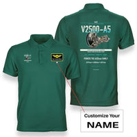 Thumbnail for V2500-A5 design on green polo with custom name badge