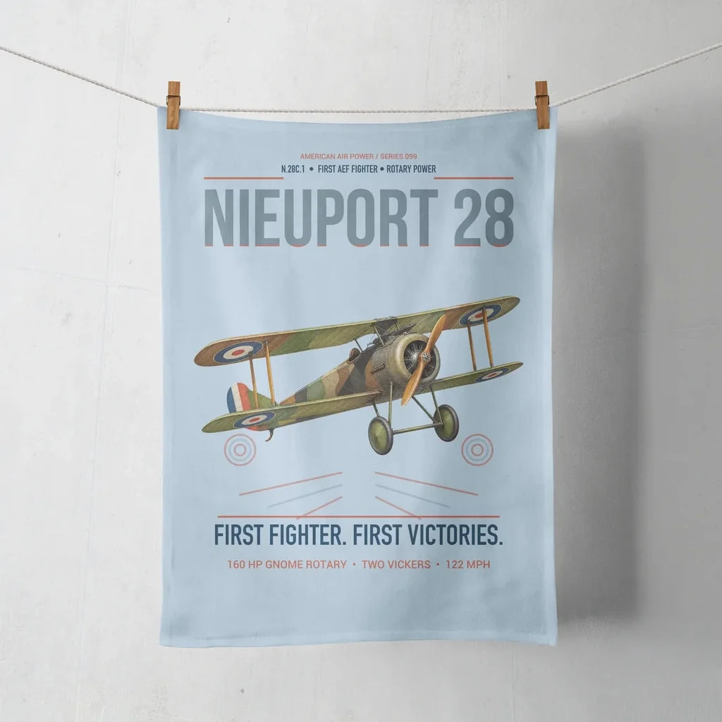 Nieuport 28C.1 design on light blue towel