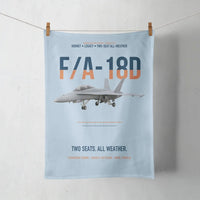 Thumbnail for F-A-18D Hornet Two Seats All Weather design on light blue towel