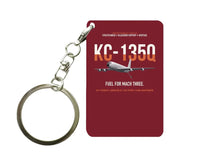 Thumbnail for KC-135Q Blackbird Tanker design on dark red designed key chain, double-side print