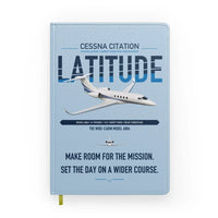 Thumbnail for Cessna Citation Latitude design on light blue notebook