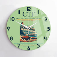 Thumbnail for Great Falls International Airport (GTF) design on light green no frame wall clock