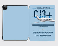 Thumbnail for Cessna Citation CJ3+ design on light blue ipad tablet case