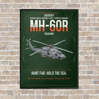Thumbnail for Sikorsky MH-60R Seahawk vertical canvas print - framed - dark green background