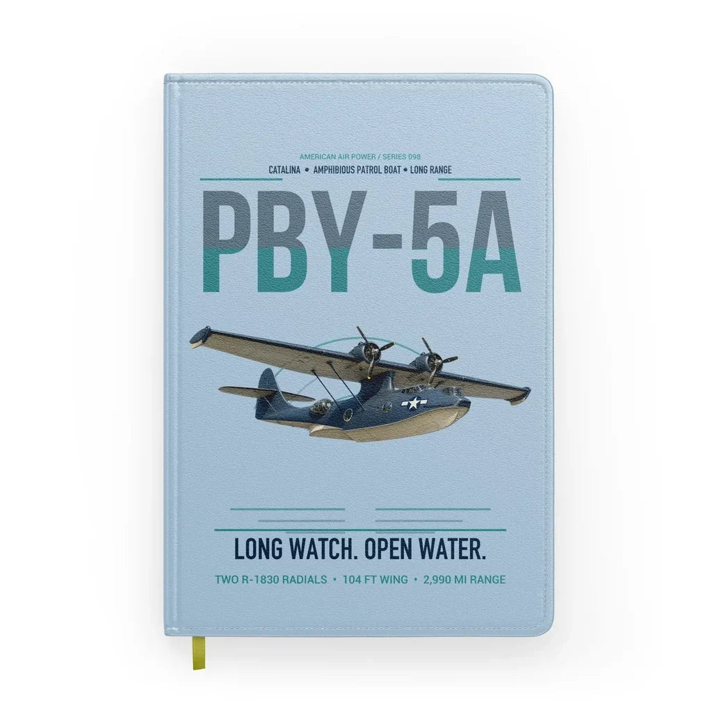 PBY-5A Catalina design on light blue notebook
