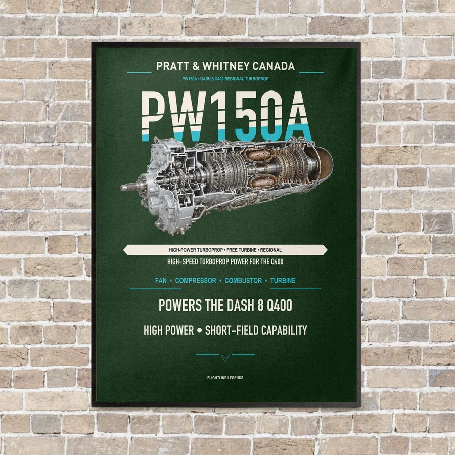 PW150A vertical canvas print - framed - dark green background