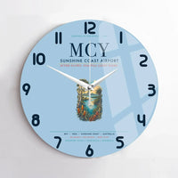 Thumbnail for Sunshine Coast Airport (MCY) design on light blue no frame wall clock