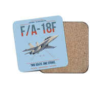 Thumbnail for F-A-18F Super Hornet design on light blue 1 piece coaster