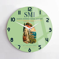 Thumbnail for Samos International Airport (SMI) design on light green no frame wall clock