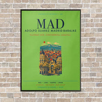 Thumbnail for Adolfo Suarez Madrid-Barajas Airport MAD vertical canvas print - framed - light green background