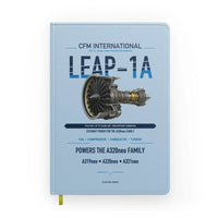 Thumbnail for CFM LEAP-1A design on light blue notebook