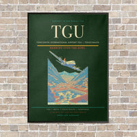 Thumbnail for Toncontín International Airport TGU — Tegucigalpa vertical canvas print - framed - dark green background