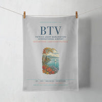 Thumbnail for Patrick Leahy Burlington International Airport (BTV) design on light gray towel