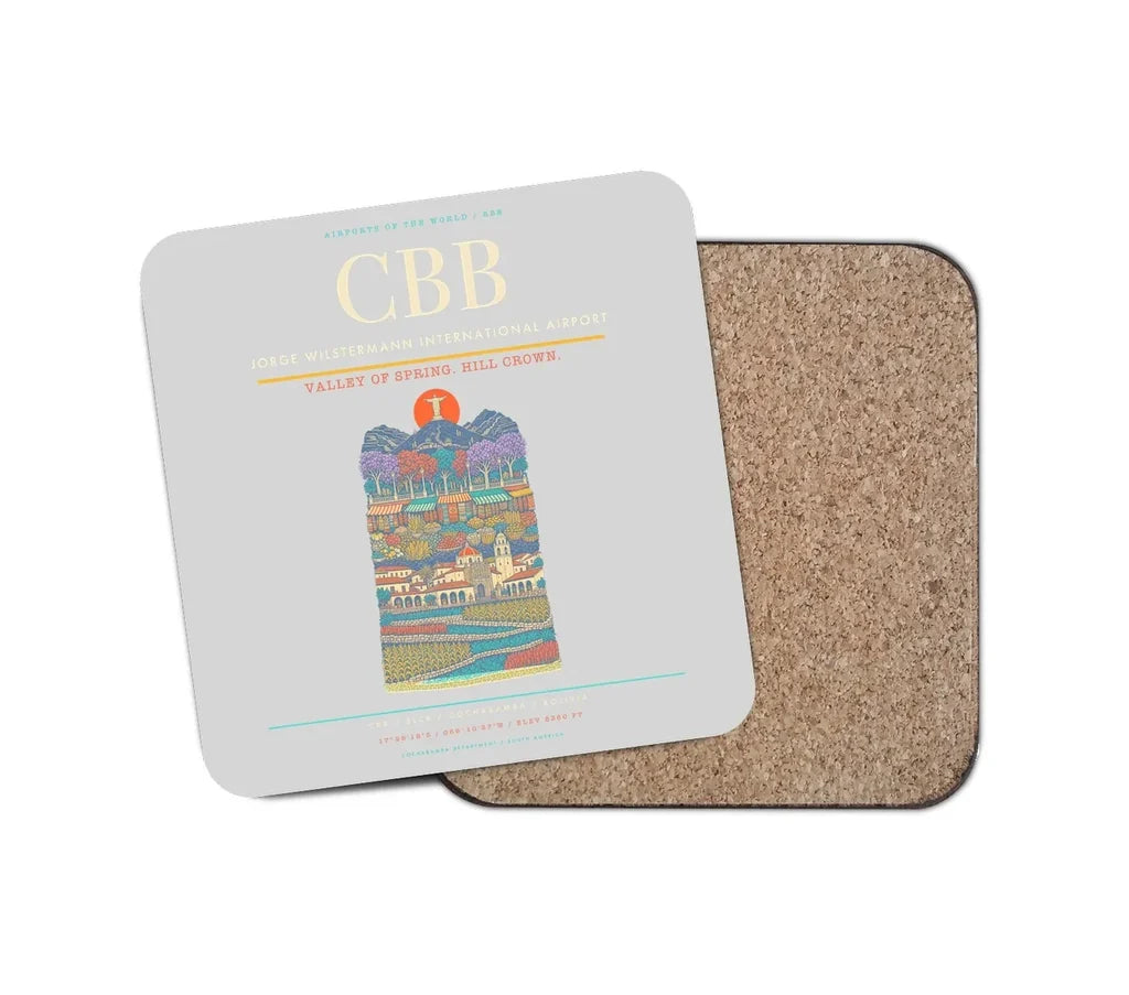 Jorge Wilstermann International Airport CBB Coaster 1-Piece - Light Gray