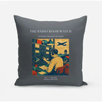Thumbnail for VINTAGE G4514 - The Radio Room Watch - Designed Pillows design on gray