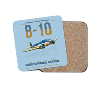 Thumbnail for Martin B-10 design on light blue 1 piece coaster