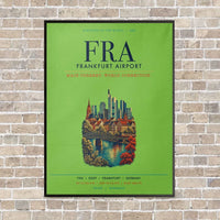 Thumbnail for Frankfurt Airport FRA vertical canvas print - framed - light green background